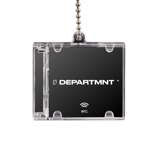 Mini-CD render: a Mini-CD in a clear case on a ball chain
