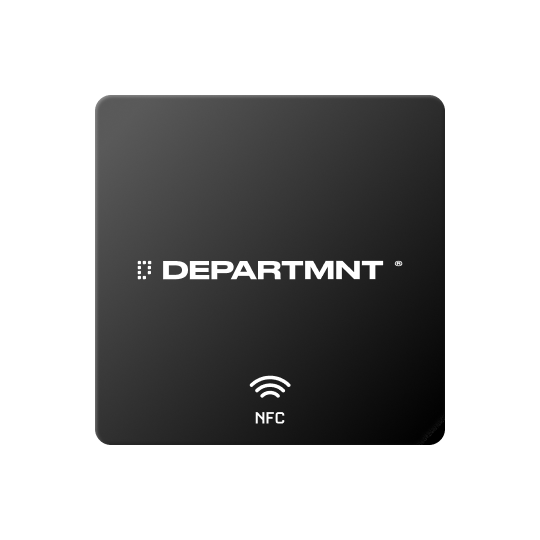 On metal sticker render: a square black sticker